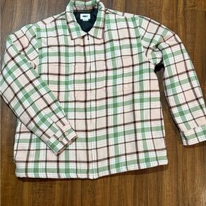 OBEY Green and Brown Plaid Shirt